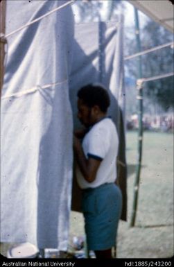 Man voting in polling booth