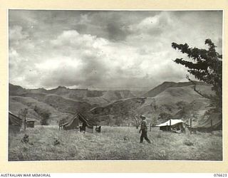 WAWIN, MARKHAM VALLEY, NEW GUINEA. 1944-10-24. THE CAMP SITE OF THE HEADQUARTERS OF THE ROYAL AUSTRALIAN ARTILLERY OF THE 3RD DIVISION