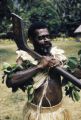 Fiji, indigenous man holding war club