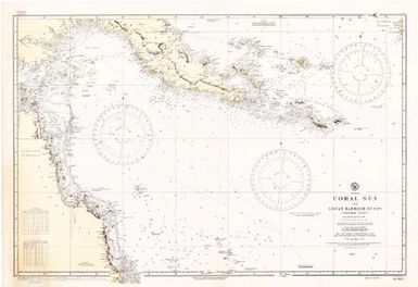 Coral Sea and Great Barrier Reefs, Australia. from British surveys to 1913 / Hydrographic Office, U.S. Navy