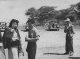 Mary Doi with her Uncle Isami Doi and friends at the Salt Pond Airport, Kauai.