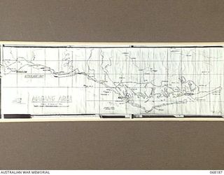 BARRINE, QLD. 1944-08-08. OPERATIONAL MAP OF THE MADANG AREA USED BY OFFICERS DOING THE STAFF AND COMMAND COURSE CONDUCTED BY HEADQUARTERS, 1ST AUSTRALIAN CORPS