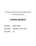 Patrol Reports. West Sepik District, Vanimo, 1971 - 1972