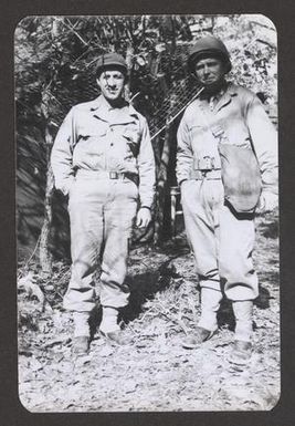 [Bill Carlson and Col. Helmot at Camp Clairborne]