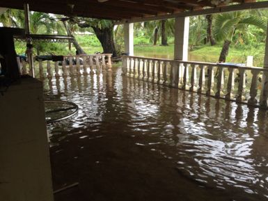 The front porch of a residential home in Guam flooded due to tropical storm Halong that occurred in July 28 - 31, 2014. Photo by Samuel