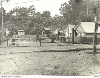 LAE BASE AREA, NEW GUINEA. 1944-12-29. "KING" AND "GEORGE" STREETS IN THE OTHER RANKS LINES OF THE 1 FORTRESS SIGNALS SECTION