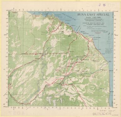 Buna east special / surveyed and compiled by 2/1st Aust. Army Topo. Survey Coy ; reproduced by 69th Engr. Co. (TOP.) Detachment