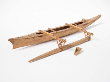 Model va'aalo (plank built outrigger canoe)