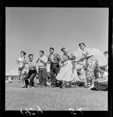 Members of the Wellington Samoan community at a cricket match at Kilbirnie Park
