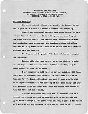 Fireside Chat on the Declaration of War with Japan