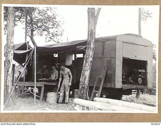 DREGER HARBOUR, NEW GUINEA. 1943-12-05. MOBILE COOKHOUSE OF THE 340TH UNITED STATES FIGHTER SQUADRON