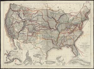 United States showing routes of principal explorers and early roads and highways