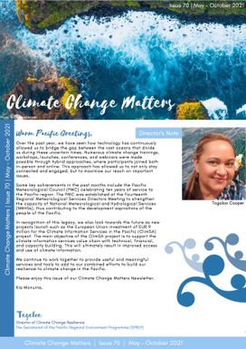 Climate Change Matters. Issue 70, May - October 2021