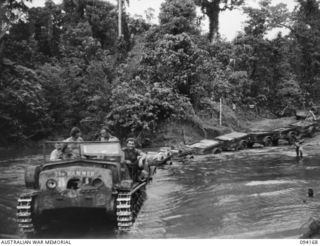 BOUGAINVILLE. 1945-07-18. A JAPANESE PRIME MOVER, USED FOR TOWING ARTILLERY PIECES THREE WEEKS AGO, WHICH WAS CAPTURED AT MAMAGOTA JUNCTION AND OVERHAULED BY 312 LIGHT AID DETACHMENT. IT IS NOW ..