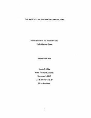 Oral History Interview with Joseph Mika, November 3, 2017