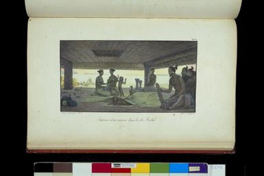 Interieur d'une maison dans les iles Radak / dess. et lith. par Choris