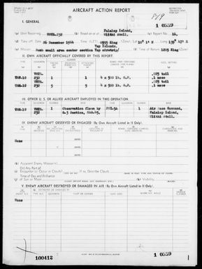 VMTB-232 - Bombing of Yap Airstrip, Yap Island, Carolines, 12/26/44