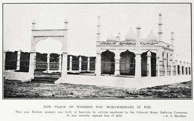 New place of worship for Mohammedans in Fiji