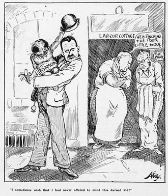 Alexander, Kenneth Alfred Evelyn, 1890?-1953 :I sometimes wish that I had never offered to mind this darned kid!' Aussie (New Zealand Section), 15 October 1927.