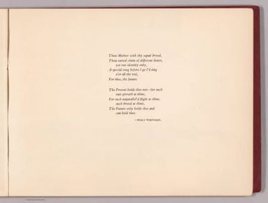 (Text Page to) (Thou Mother with thy equal brood).