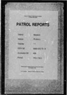 Patrol Reports. Western District, Balimo, 1965 - 1966