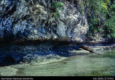 North East Watom, cliff with paintings