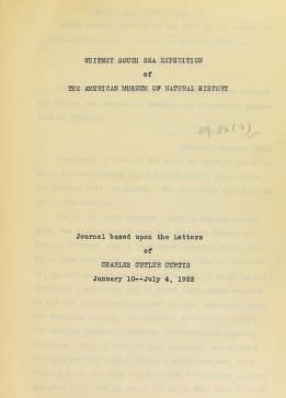 Whitney South Sea Expedition of the American Museum of Natural History
