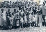 Pupils of the school of Wakone with their native teacher