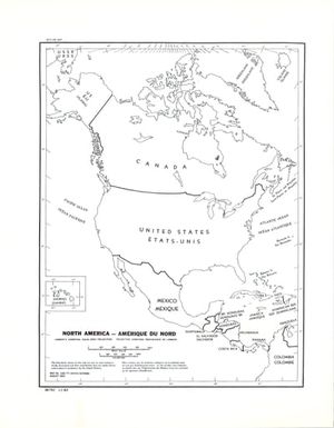 North America - Amerique du Nord: Lamberts Azimuthal Equal-Area Projection (Projection Azimuthal Equivalente de Lambert)