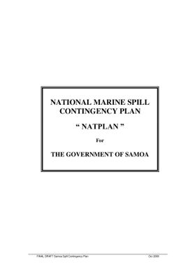 Final Draft Samoa National Marine Spill Contingency Plan (NAT Plan)