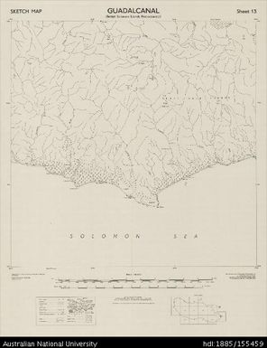 Solomon Islands, British Solomon Islands Protectorate, Guadalcanal, Series: D.C.S. (Misc) 91 (Sketch), Sheet 13, 1955, 1:50 000