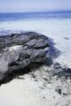 French Polynesia, volcanic rock on shoreline of Bora Bora