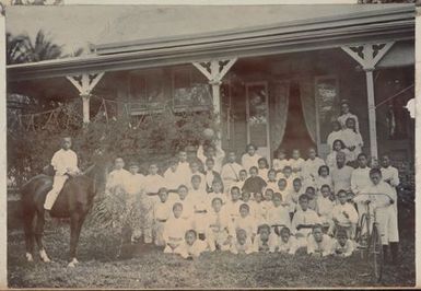 Mrs Ellen Hutchin and children. From the album: Cook Islands