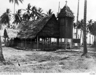 MADANG, NEW GUINEA. 1944-12-19. A SIDE VIEW OF THE RAAF MEMORIAL CHAPEL AT THE FORWARD RAAF BASE