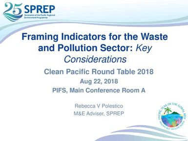 Framing indicators for the waste and pollution sector: key considerations.