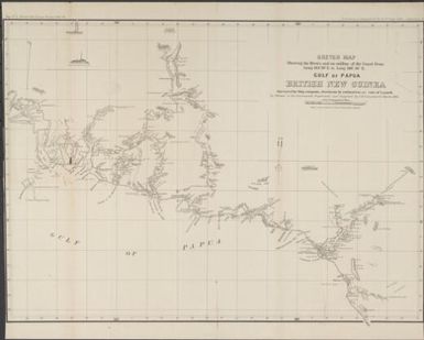Sketch map showing the rivers and an outline of the coast from Long. 144°30'E. to Long. 146°30'E. Gulf of Papua British New Guinea / surveyed by ship compass, distances by estimation, or rate of launch by officers of the Government ; supervised and compiled by J.B. Cameron, G.S. March 1893 ; H.W. Fox Litho