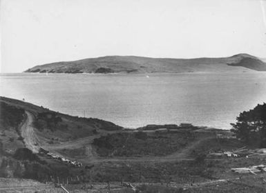 Hokianga. The Hokianga river when it junctions with Pacific ocean. The first described boat-crossing happened on extreme right, and portion of sandhill formation negotiated later on the way to the West Coast is seen in the background.