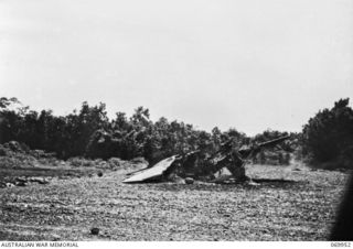 The remains of a destroyed United States Army Air Force (USAAF) Airacobra aircraft