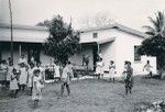 Pupils in front of the boarding school of Tare Men, Maré island