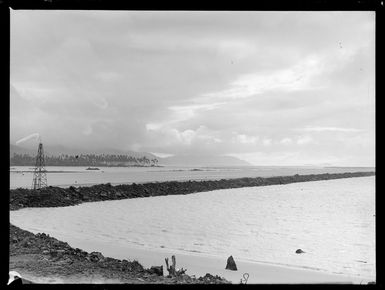 View of lagoon runway extension, Tafuna Airfield, American Samoa