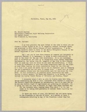 [Letter from I. H. Kempner to Donald Maclean, May 22, 1953]