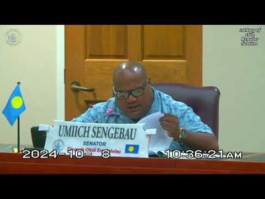 Palau National Congress | 11th OEK, The Senate 1st day of 16th Regular Session