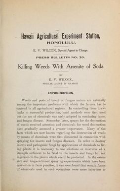 Killing weeds with arsenite of soda