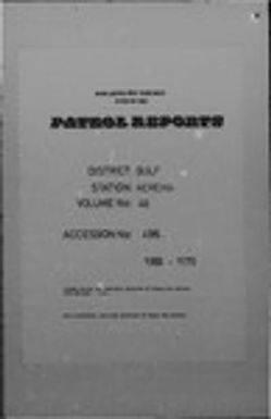 Patrol Reports. Gulf District, Kerema, 1969-1970