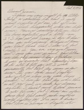 [Letter from Walter Patrick to Mary Jean Ross - October 8, 1943]