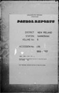 Patrol Reports. New Ireland District, Namatanai, 1956 - 1957