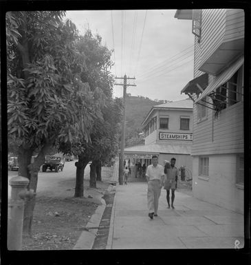 Port Moresby street scene, including Steamships Trading Company Ltd (Department store), Papua New Guinea