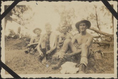 Four soldiers at Nepoui, New Caledonia