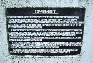 Tohu whakamaumahara kei Haurua