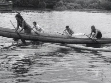 Waka hurdle race, Ngāruawāhia, 1955